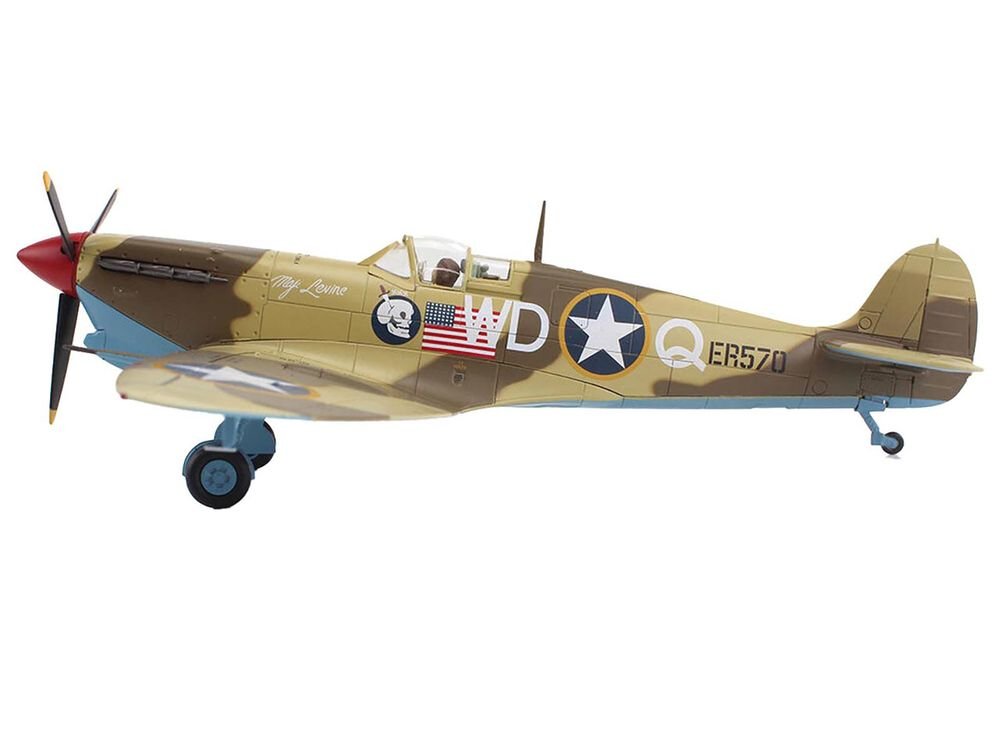 Supermarine Spitfire Mk.Vb Trop Fighter Aircraft "ER570 4th Fighter Squadron 52nd Fighter Group" (1943) Mediterranean Allied Coastal Air Force "Air Power Series" 1/48 Diecast Model by Hobby Master view 2