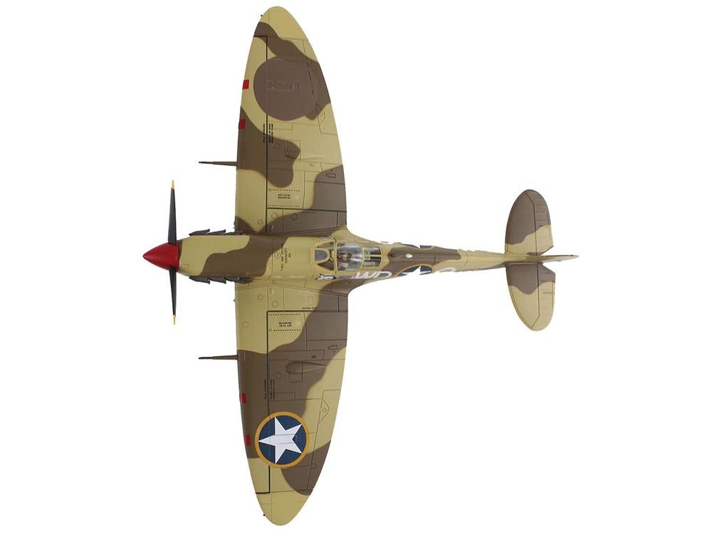 Supermarine Spitfire Mk.Vb Trop Fighter Aircraft "ER570 4th Fighter Squadron 52nd Fighter Group" (1943) Mediterranean Allied Coastal Air Force "Air Power Series" 1/48 Diecast Model by Hobby Master view 3
