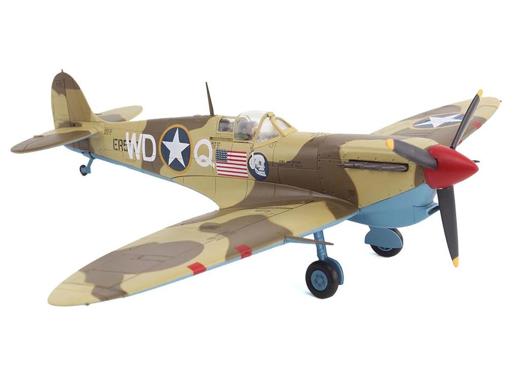 Supermarine Spitfire Mk.Vb Trop Fighter Aircraft "ER570 4th Fighter Squadron 52nd Fighter Group" (1943) Mediterranean Allied Coastal Air Force "Air Power Series" 1/48 Diecast Model by Hobby Master view 5