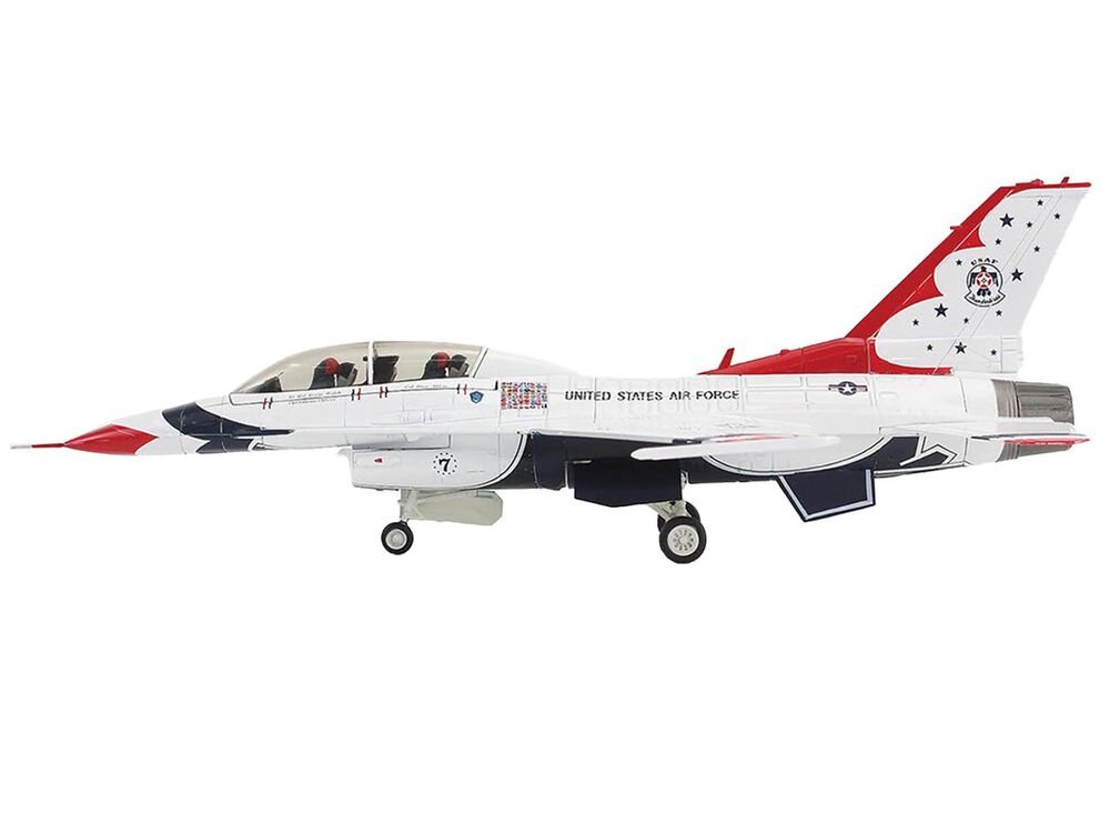 Lockheed F-16D Fighting Falcon Fighter Aircraft "No.7 Thunderbirds Nellis Air Force Base" (2017) United States Air Force "Air Power Series" 1/72 Diecast Model by Hobby Master view 2