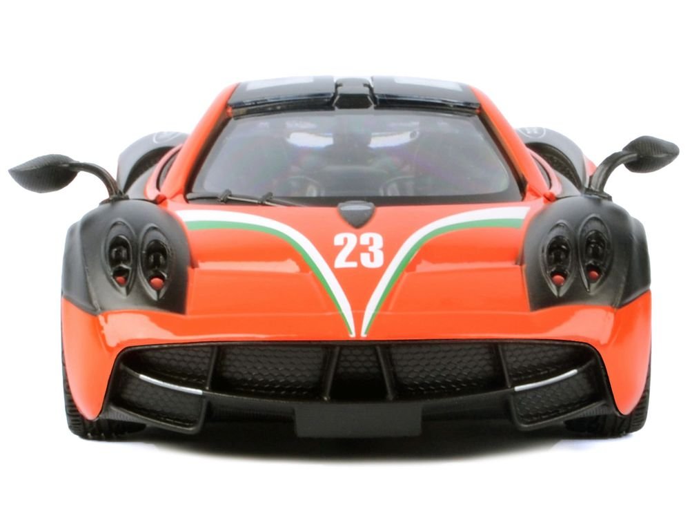 Pagani Huayra #23 Orange and Black with Stripes "GT Racing" Series 1/24 Diecast Model Car by Motormax view 3