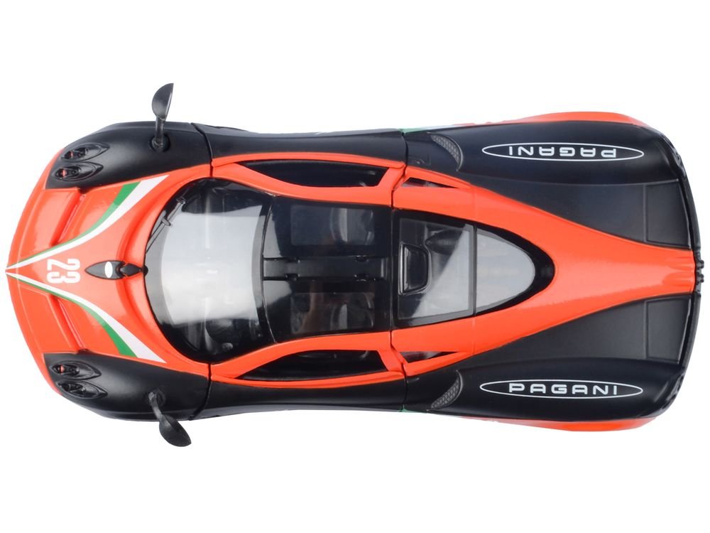 Pagani Huayra #23 Orange and Black with Stripes "GT Racing" Series 1/24 Diecast Model Car by Motormax view 5