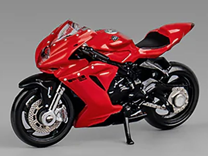 2022 MV Agusta F3 Rosso Motorcycle Red with Figure 1/64 Diecast Model by CM Model view 2
