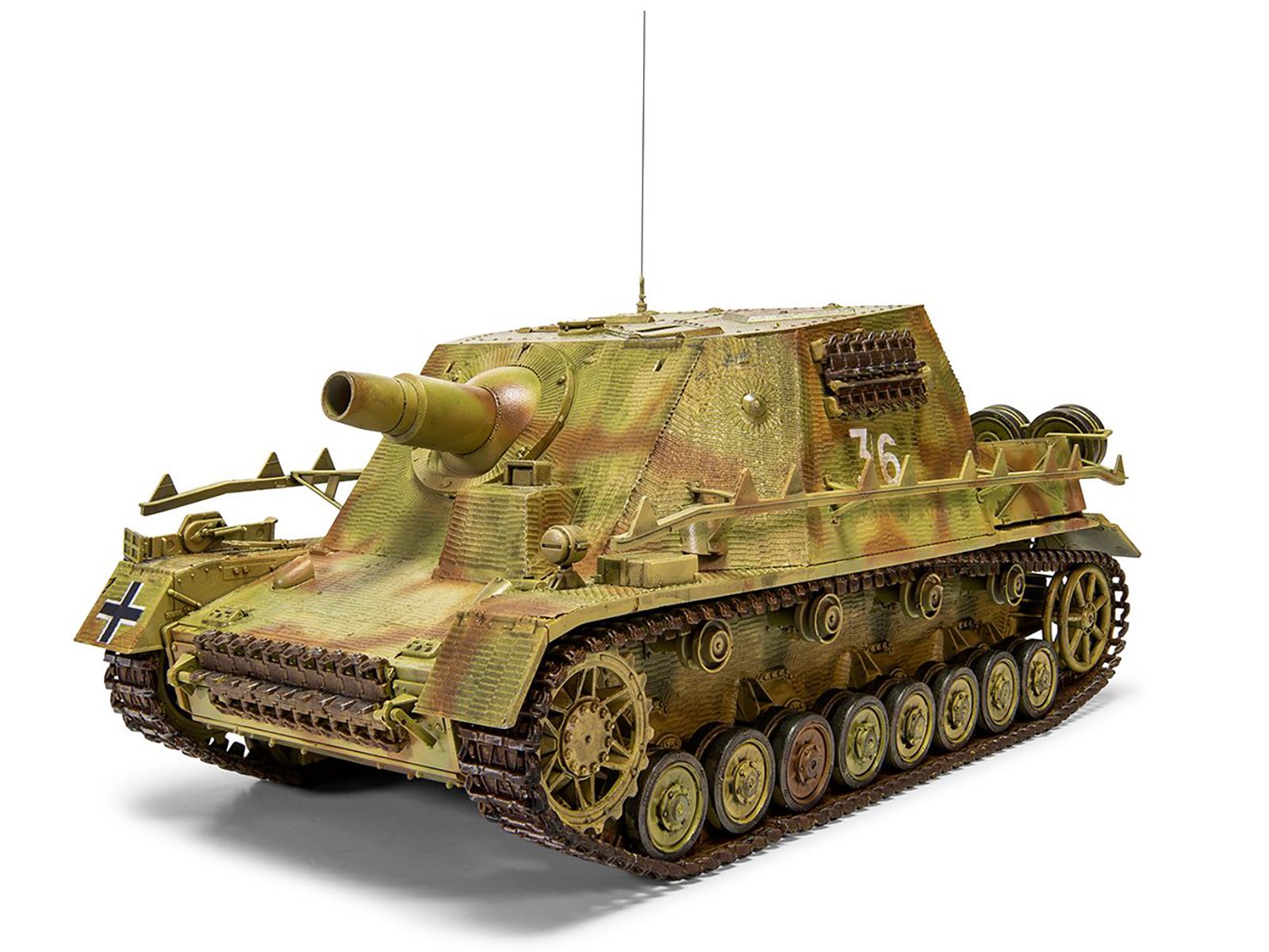Level 3 Model Kit Sturmpanzer IV Brummbar "Mid Version" Tank with 2 Scheme Options 1/35 Plastic Model Kit by Airfix view 4