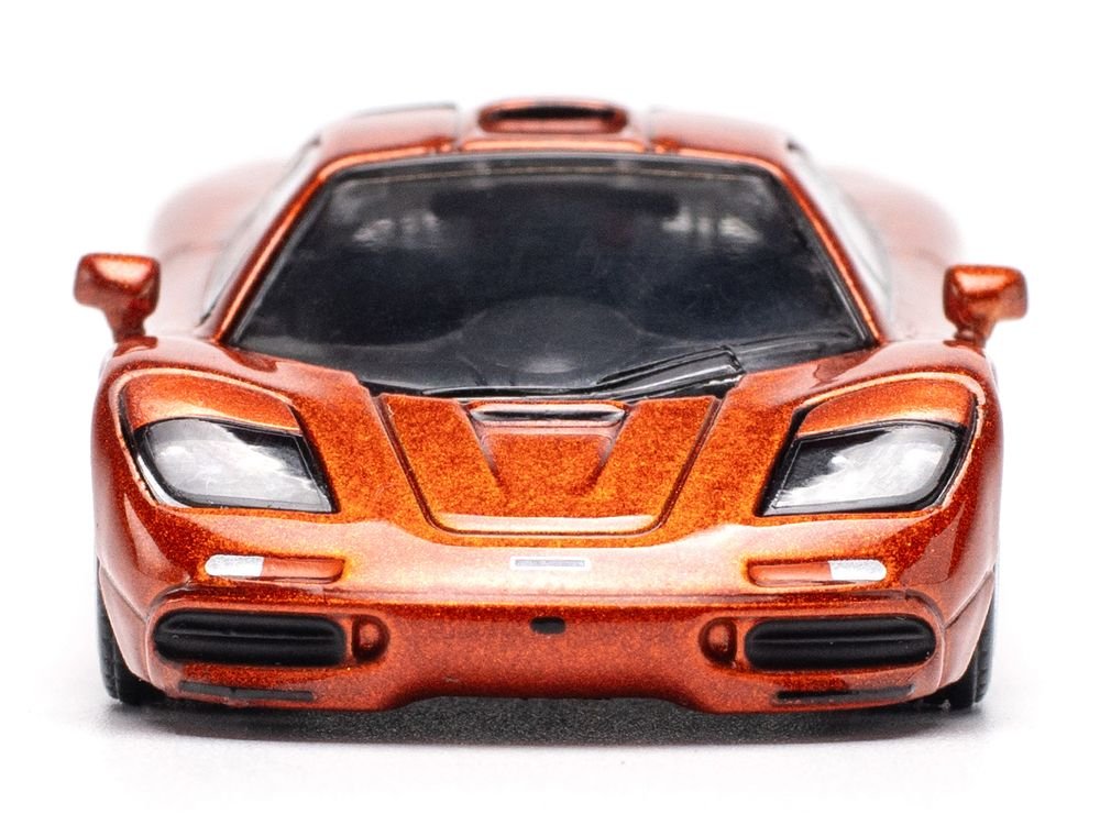 McLaren F1 Orange Metallic 1/64 Diecast Model Car by Pop Race view 5
