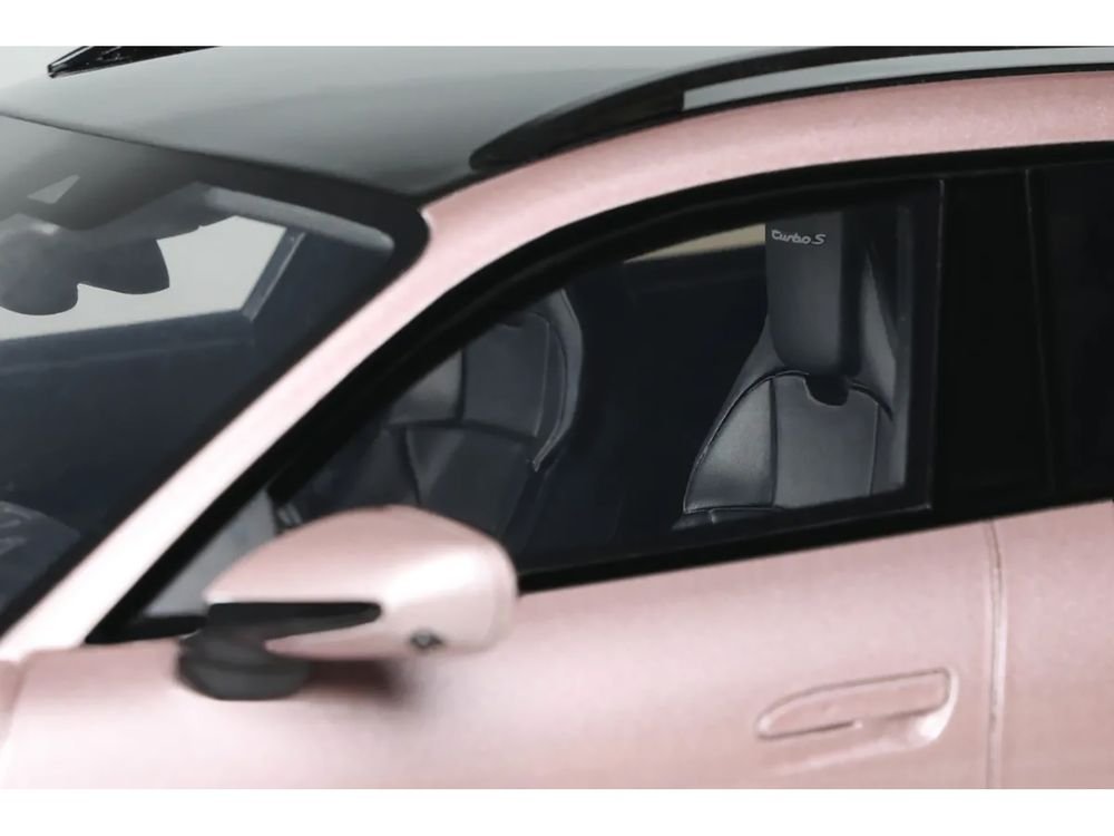 2022 Porsche Taycan Turbo S Cross Turismo Pink Metallic 1/18 Model Car by GT Spirit view 2