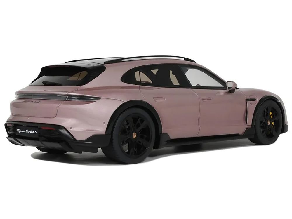 2022 Porsche Taycan Turbo S Cross Turismo Pink Metallic 1/18 Model Car by GT Spirit view 5