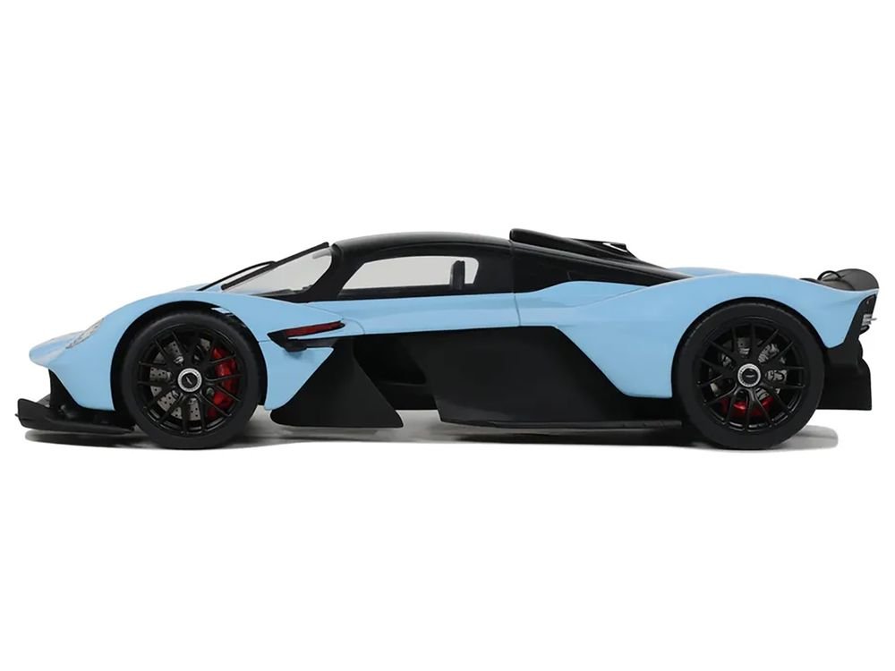 2023 Aston Martin Valkyrie Light Blue with Black Top 1/18 Model Car by GT Spirit view 5