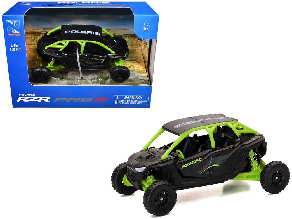 Polaris RZR Pro R UTV Black and Lime Green Diecast Model by New Ray