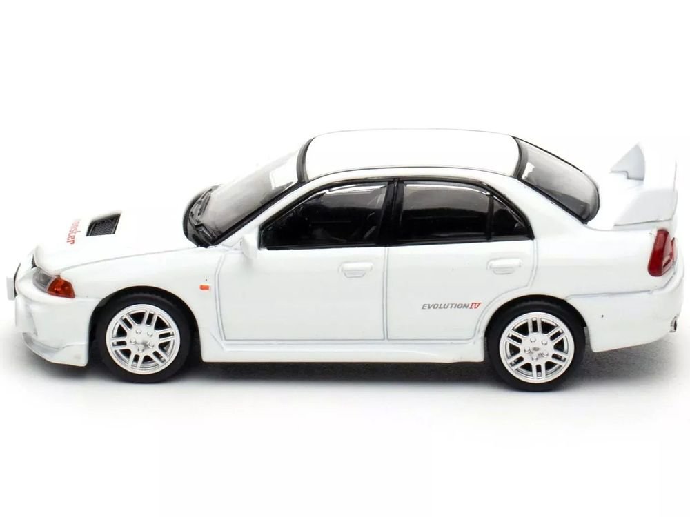 Mitsubishi Lancer Evolution IV RHD (Right Hand Drive) White "Indonesia Diecast Expo 2024 Exclusive" 1/64 Diecast Model Car by Pop Race view 3
