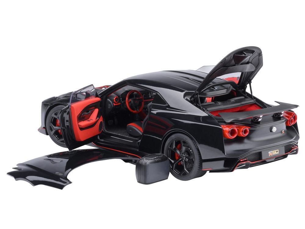 Nissan GT-R50 By ItalDesign Black and Matt Black 1/18 Model Car by Autoart view 2