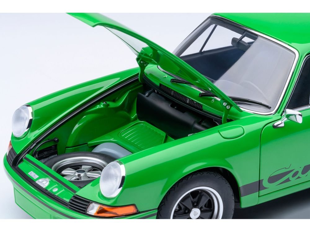 Porsche 911 Carrera 2.7 RS Viper Green with Black Stripes and Wheels 1/18 Model Car by Autoart view 3