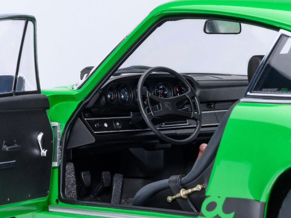 Porsche 911 Carrera 2.7 RS Viper Green with Black Stripes and Wheels 1/18 Model Car by Autoart view 4