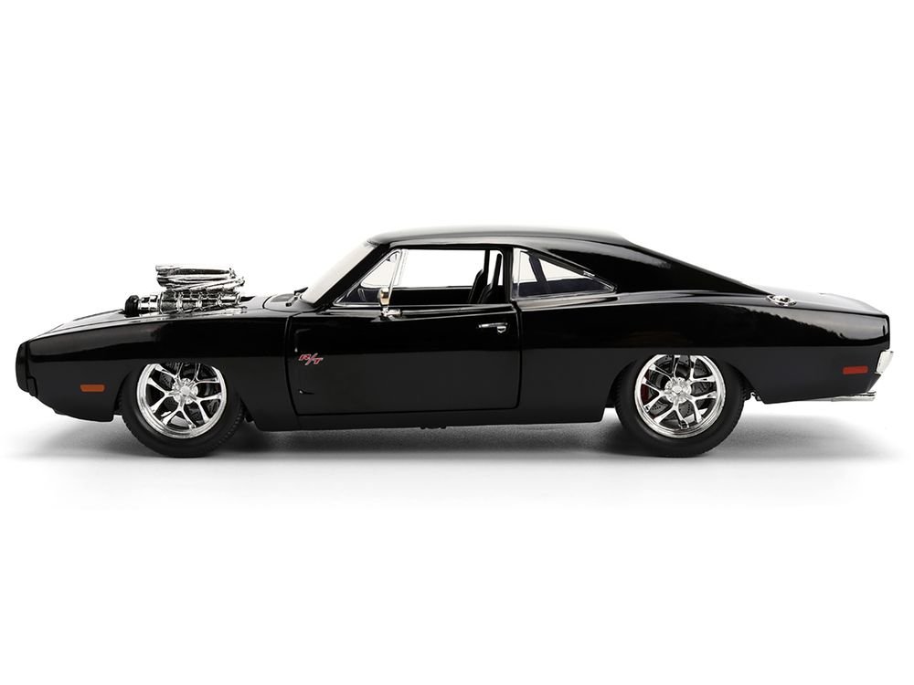 1970 Dodge Charger R/T Black "Furious 7" (2015) Movie "Fast & Furious" Series 1/24 Diecast Model Car by Jada view 3