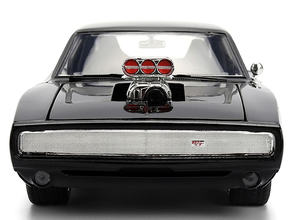1970 Dodge Charger R/T Black "Furious 7" (2015) Movie "Fast & Furious" Series 1/24 Diecast Model Car by Jada view 5