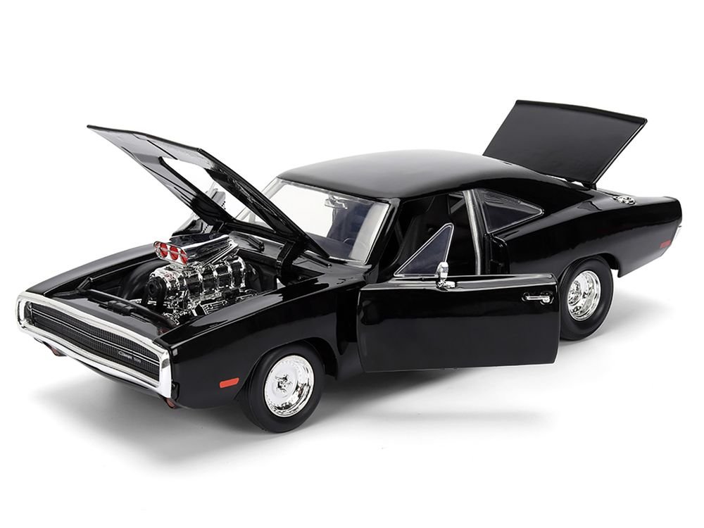 Dom's 1970 Dodge Charger R/T Black "F9" (2021) Movie "Fast & Furious" Series 1/24 Diecast Model Car by Jada view 2