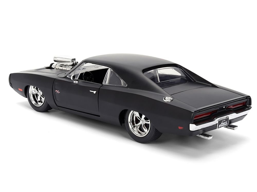1970 Dodge Charger R/T Matt Black "Fast & Furious" (2009) Movie "Fast & Furious" Series 1/24 Diecast Model Car by Jada view 4