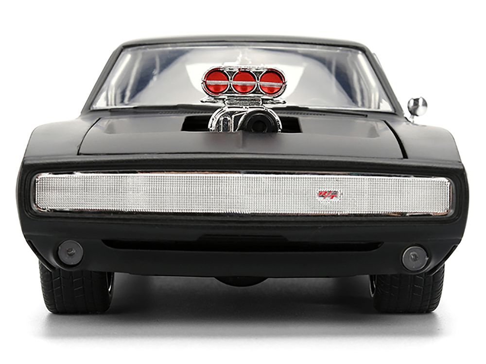 1970 Dodge Charger R/T Matt Black "Fast & Furious" (2009) Movie "Fast & Furious" Series 1/24 Diecast Model Car by Jada view 5