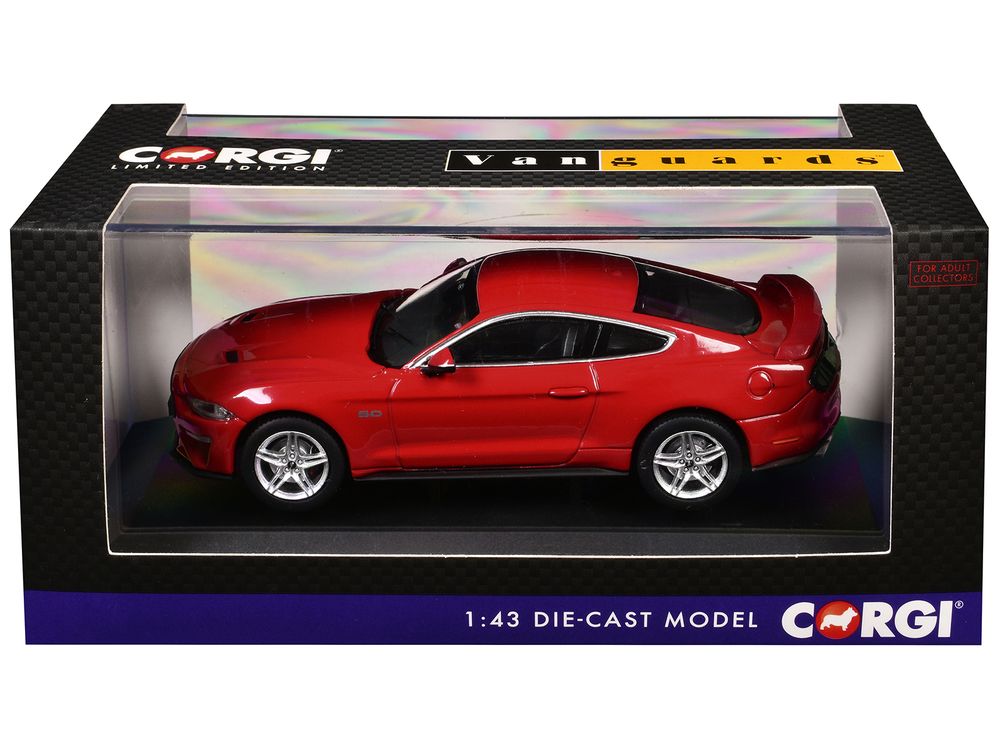 Ford Mustang Mk6 GT Fastback 5.0 RHD (Right Hand Drive) Race Red "Vanguards" Series 1/43 Diecast Model Car by Corgi view 3