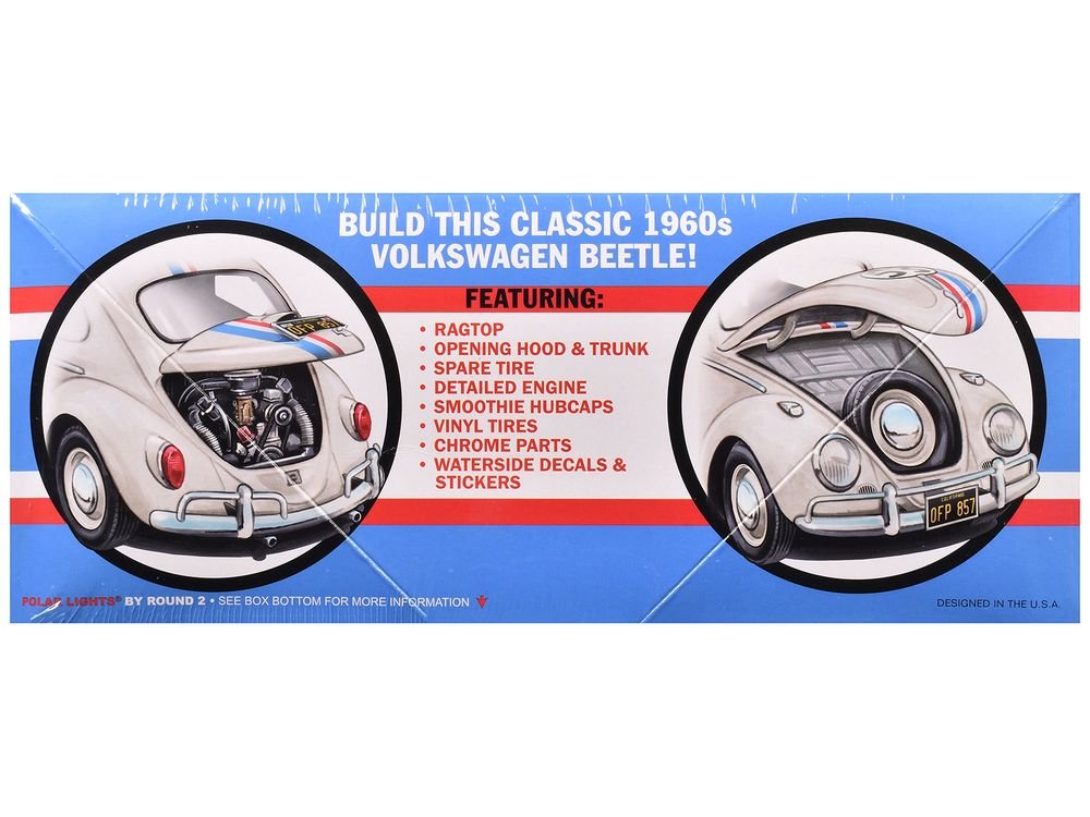 Skill 2 Model Kit Volkswagen Beetle Herbie "The Love Bug" (1969) Movie 1/25 Scale Model by Polar Lights view 2