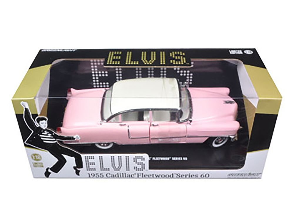 1955 Pink Cadillac Fleetwood Series 60 Special "Elvis Presley" 1/18 Diecast Model Car by Greenlight view 3