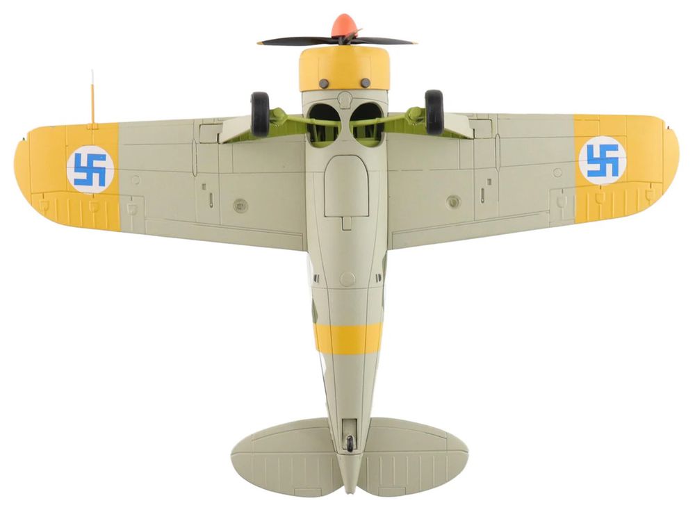Brewster F2A Model 239 "Buffalo" Fighter Aircraft "BW364 LeLv 24 flown by Warrant Officer Ilmari Juutilainen" (1942) Finnish Air Force "Air Power Series" 1/48 Diecast Model by Hobby Master view 4