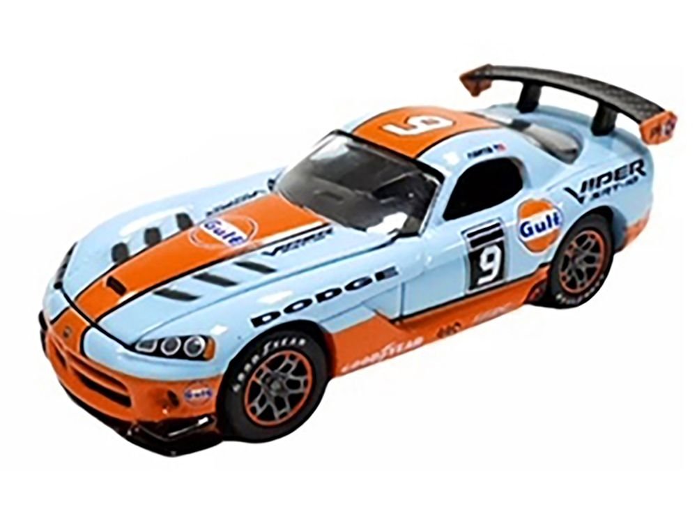 2008 Dodge Viper SRT10 #9 "Gulf Oil" Light Blue and Orange Limited Edition to 2496 pieces Worldwide 1/64 Diecast Model Car by Johnny Lightning view 2