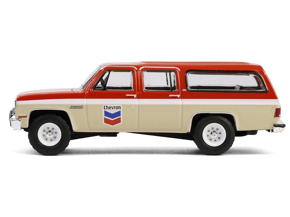 1988 GMC Suburban Sierra Classic C10 "Chevron" Orange and Beige with White Stripes "Chevron Special Edition" Series 1 1/64 Diecast Model Car by Greenlight view 2