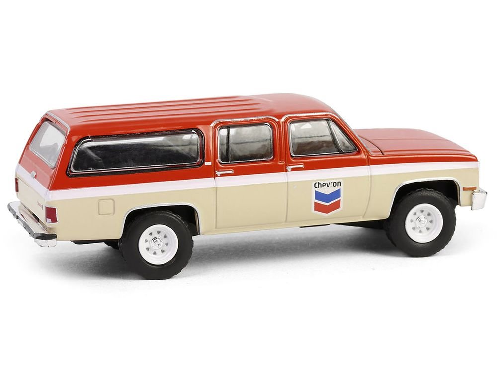 1988 GMC Suburban Sierra Classic C10 "Chevron" Orange and Beige with White Stripes "Chevron Special Edition" Series 1 1/64 Diecast Model Car by Greenlight view 3