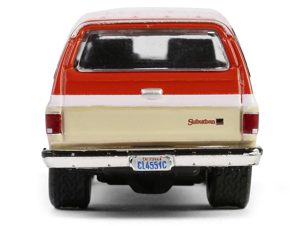 1988 GMC Suburban Sierra Classic C10 "Chevron" Orange and Beige with White Stripes "Chevron Special Edition" Series 1 1/64 Diecast Model Car by Greenlight view 5