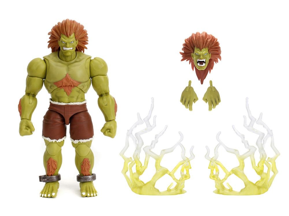 Blanka 7.5" Moveable Figure with Accessories and Alternate Head and Hands "Ultra Street Fighter II: The Final Challengers" (2017) Video Game Model by Jada view 2