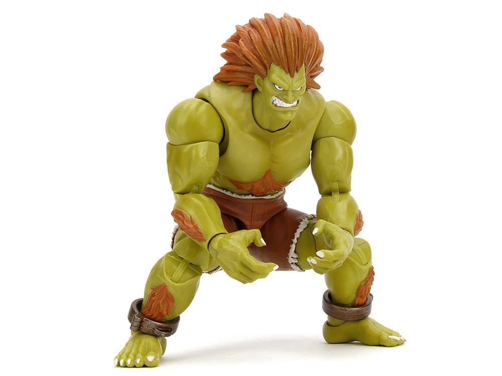 Blanka 7.5" Moveable Figure with Accessories and Alternate Head and Hands "Ultra Street Fighter II: The Final Challengers" (2017) Video Game Model by Jada view 3