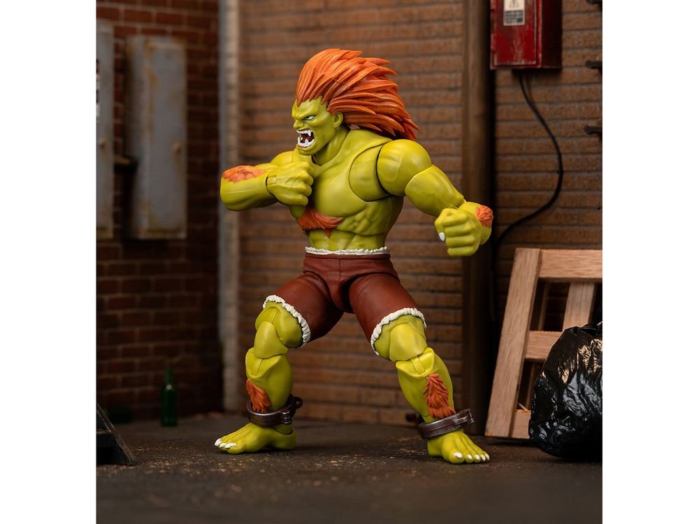 Blanka 7.5" Moveable Figure with Accessories and Alternate Head and Hands "Ultra Street Fighter II: The Final Challengers" (2017) Video Game Model by Jada view 5