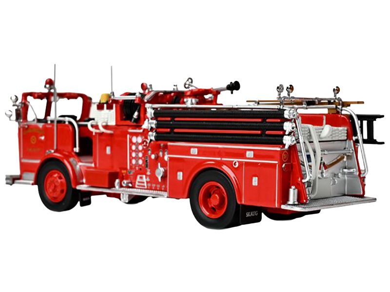 1965 Crown Firecoach Fire Engine "Los Angeles County Fire Department" LA County FD (LACFD) "Emergency!" Series Limited Edition to 2500 pieces Worldwide 1/50 Diecast Model by Iconic Replicas view 3
