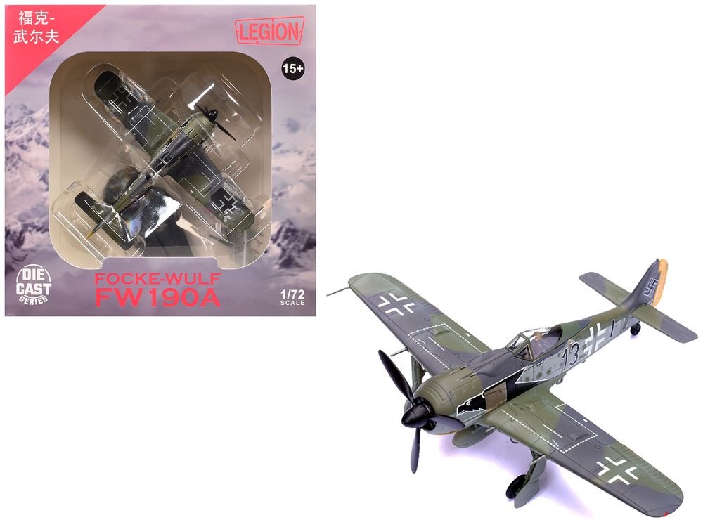Focke-Wulf Fw 190A Aircraft "Black 13 8./JG 2 Richthofen France" (1943) German Luftwaffe 1/72 Diecast Model Airplane by Legion