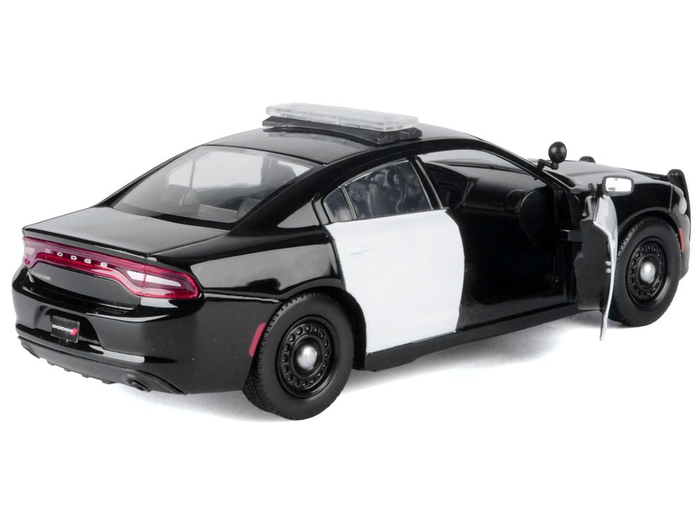 2023 Dodge Charger Pursuit Police Car Black and White "Law Enforcement and Public Service" Series 1/24 Diecast Model Car by Motormax view 4