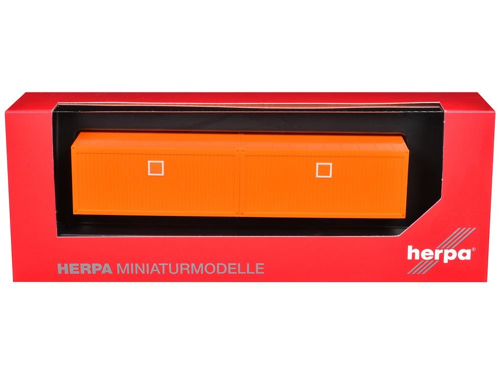 Mobile Offices Orange Set of 2 pieces 1/87 (HO) Plastic Model by Herpa view 3
