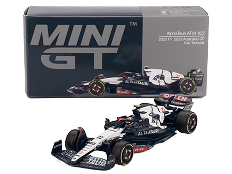 AlphaTauri AT04 #22 Yuki Tsunoda Formula One F1 "Australian GP" (2023) Limited Edition 1/64 Diecast Model Car by Mini GT view 4