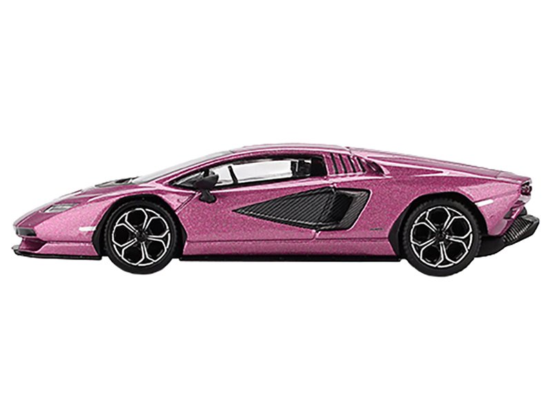 Lamborghini Countach LPI 800-4 Viola 30th Metallic Limited Edition 1/64 Diecast Model Car by Mini GT view 2