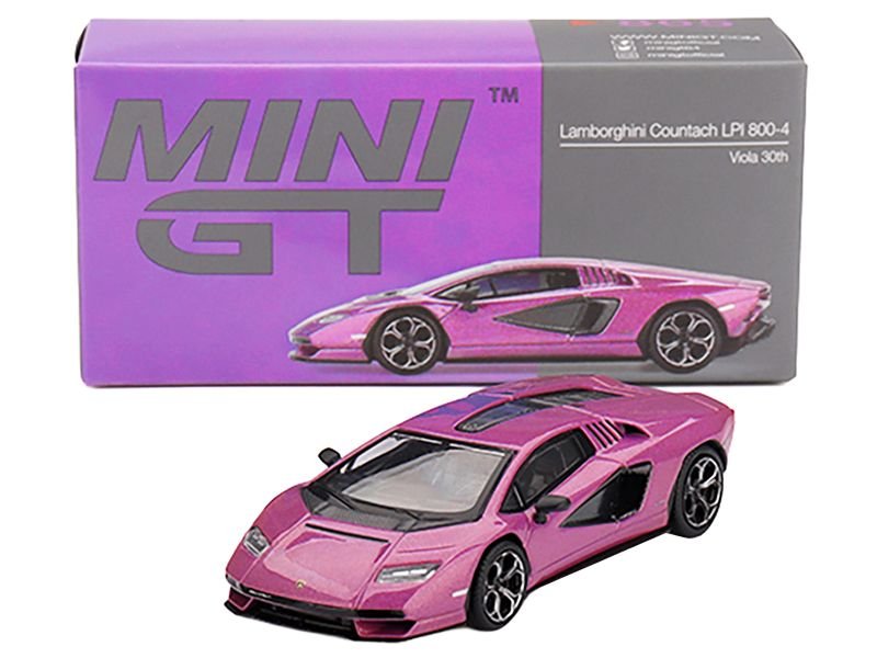 Lamborghini Countach LPI 800-4 Viola 30th Metallic Limited Edition 1/64 Diecast Model Car by Mini GT view 4
