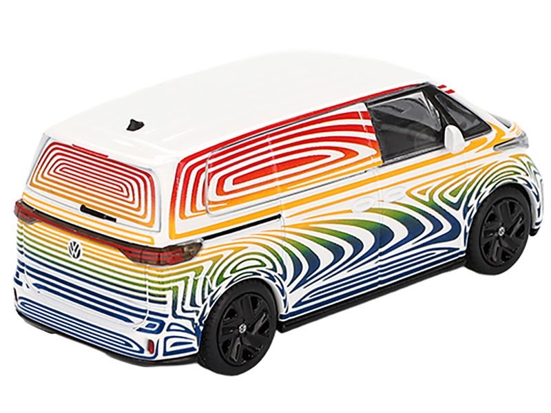 Volkswagen ID. Buzz Van Prototype "Rainbow" Limited Edition 1/64 Diecast Model Car by Mini GT view 3