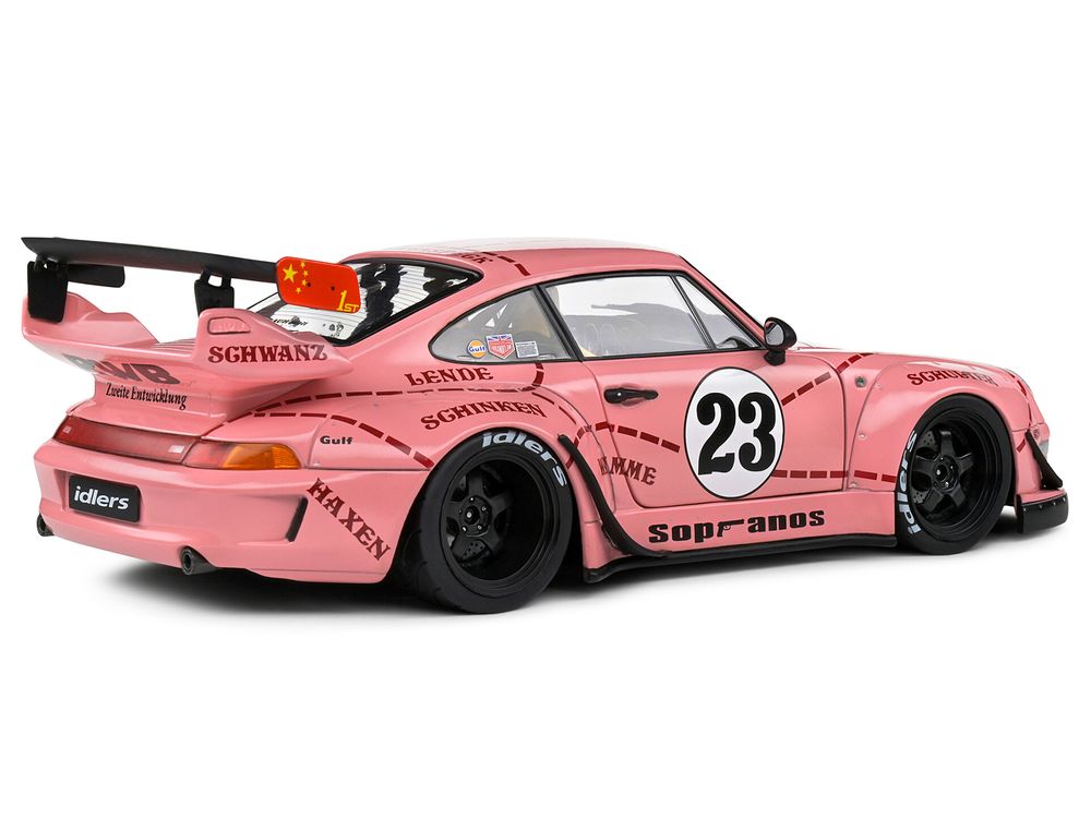 2020 RWB Bodykit #23 "Pink Pig" Pink with Graphics 1/18 Diecast Model Car by Solido view 4
