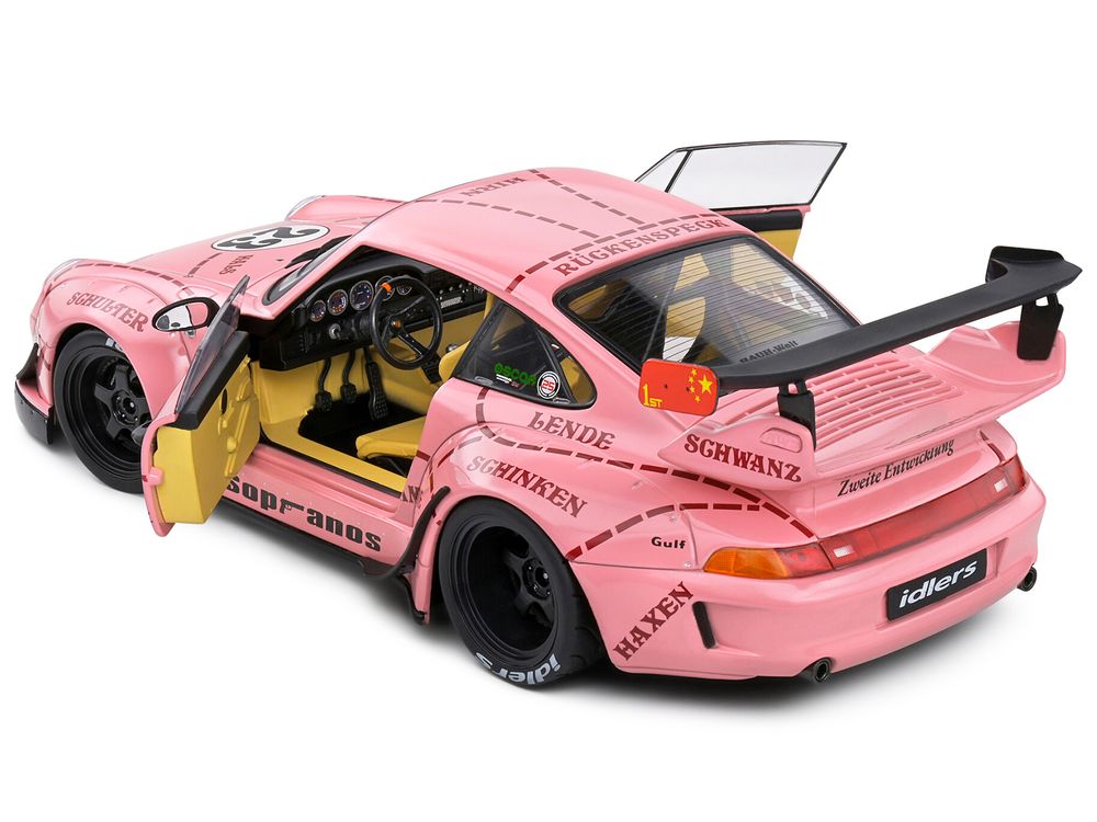 2020 RWB Bodykit #23 "Pink Pig" Pink with Graphics 1/18 Diecast Model Car by Solido view 5