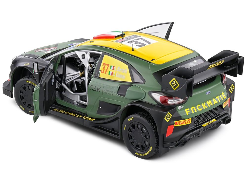 Ford Puma Rally1 Hybrid #37 Lorenzo Bertelli - Lorenzo Granai "Rally New Zealand" (2022) "Competition" Series 1/18 Diecast Model Car by Solido view 4