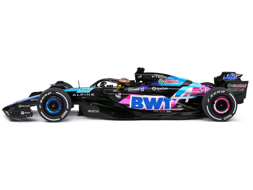 Alpine A524 #31 Esteban Ocon "BWT" Formula One F1 Miami GP (2024) "Competition" Series 1/18 Diecast Model Car by Solido view 2