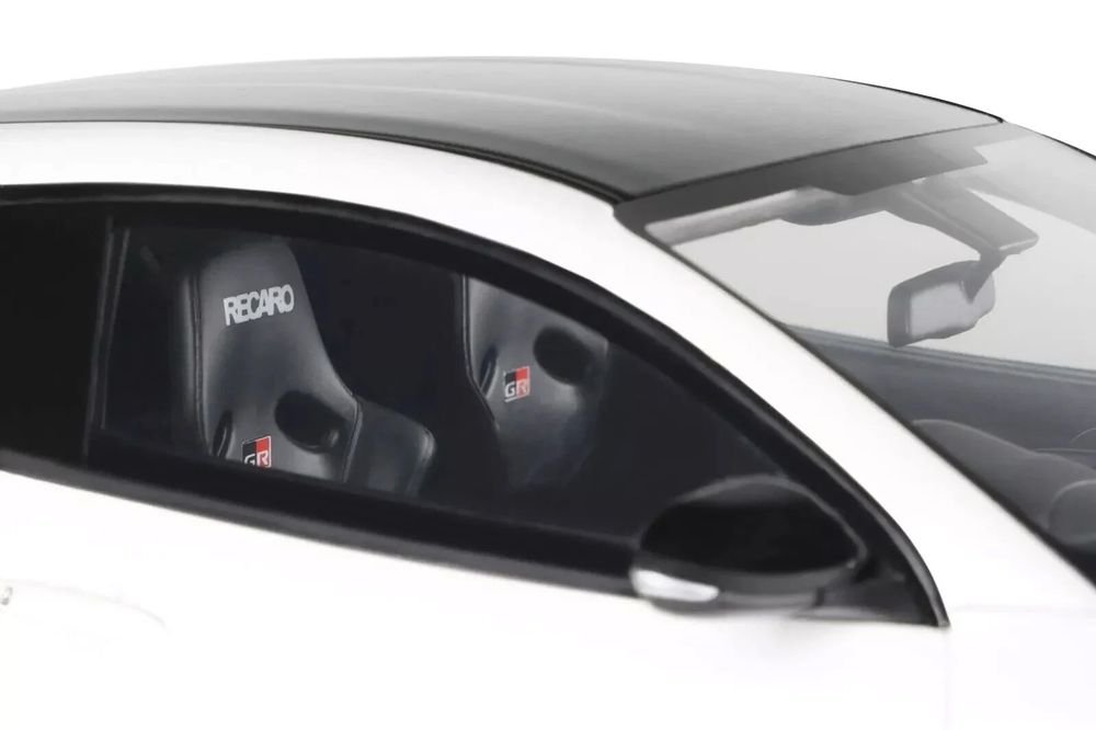 2022 Toyota GRMN Yaris RHD (Right Hand Drive) Platinum White Pearl with Black Hood and Top Limited Edition to 999 pieces Worldwide 1/18 Model Car by Otto Mobile view 2