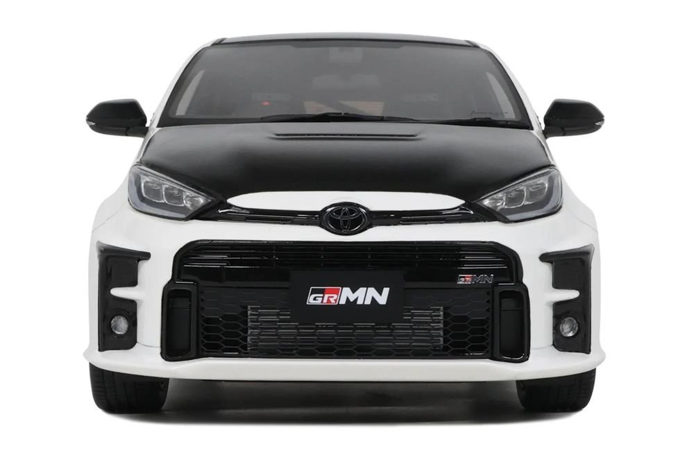 2022 Toyota GRMN Yaris RHD (Right Hand Drive) Platinum White Pearl with Black Hood and Top Limited Edition to 999 pieces Worldwide 1/18 Model Car by Otto Mobile view 5