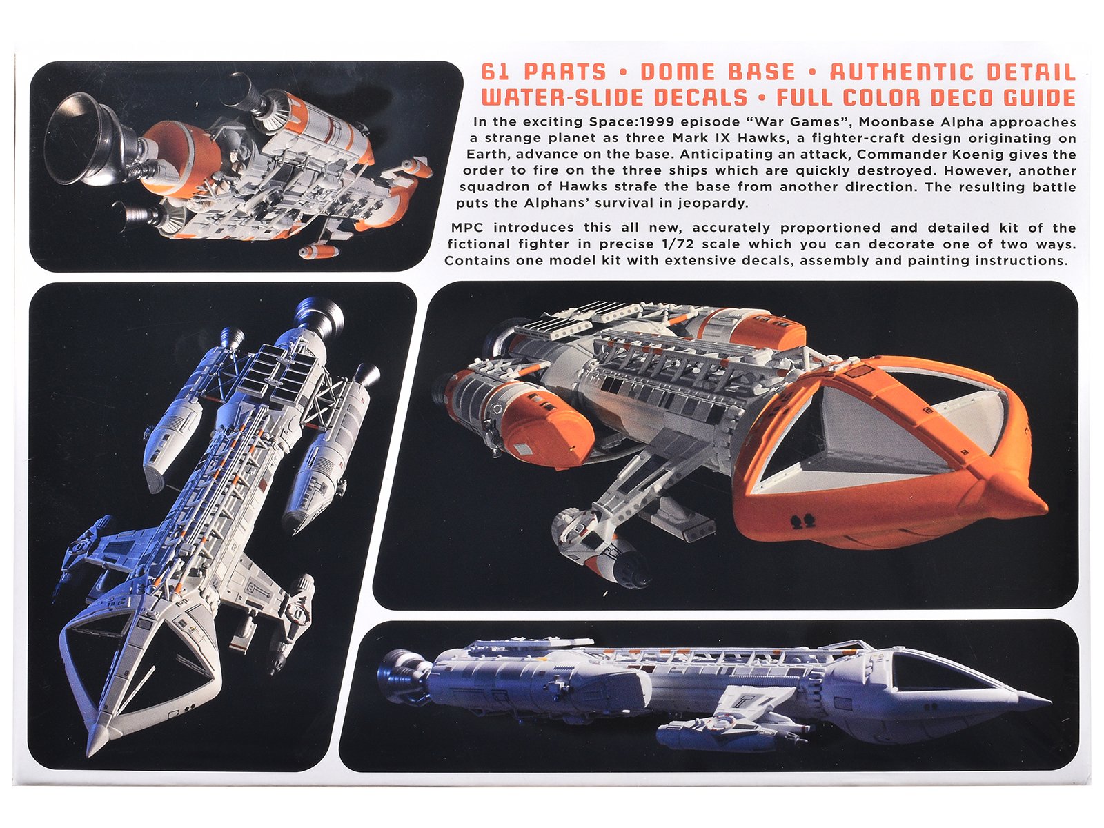 Skill 2 Model Kit Hawk Mark IX Spacecraft "Space: 1999" (1975-1977) TV Series 1/72 Scale Model by MPC view 4