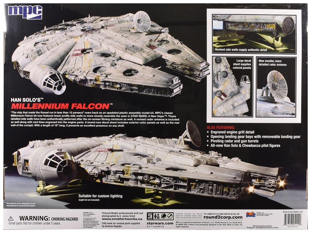Skill 3 Model Kit Han Solo's Millennium Falcon "Star Wars: A New Hope" (1977) Movie 1/72 Scale Model by MPC view 4