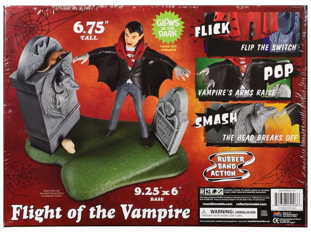 Skill 2 Model Kit Haunted Manor "Flight of the Vampire" Diorama Set 1/12 Scale Model by Polar Lights view 3